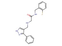 N-(2-fluorobenzyl)-2-{[(3-phenyl-1H-pyrazol-4-yl)methyl]amino}acetamide
