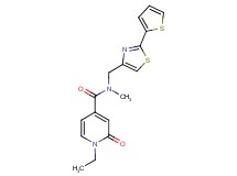 1-ethyl-N-methyl-2-oxo-N-{[2-(2-thienyl)-1,3-thiazol-4-yl]methyl}-1,2-dihydro-4-pyridinecarboxamide