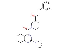 3-phenyl-1-(1-{[2-(1-pyrrolidinyl)-5,6,7,8-tetrahydro-4-quinazolinyl]carbonyl}-3-piperidinyl)-1-propanone