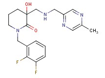 1-(2,3-difluorobenzyl)-3-hydroxy-3-({[(5-methyl-2-pyrazinyl)methyl]amino}methyl)-2-piperidinone