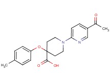 1-(5-acetylpyridin-2-yl)-4-(4-methylphenoxy)piperidine-4-carboxylic acid