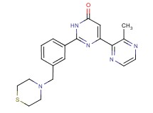 6-(3-methylpyrazin-2-yl)-2-[3-(thiomorpholin-4-ylmethyl)phenyl]pyrimidin-4(3H)-one