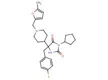 3-cyclopentyl-5-(4-fluorobenzyl)-5-{1-[(5-methyl-2-furyl)methyl]-4-piperidinyl}-2,4-imidazolidinedione