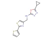 5-cyclopropyl-N-{[2-(2-thienyl)-1,3-thiazol-4-yl]methyl}-1,3,4-oxadiazol-2-amine