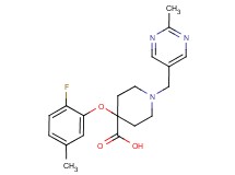 4-(2-fluoro-5-methylphenoxy)-1-[(2-methyl-5-pyrimidinyl)methyl]-4-piperidinecarboxylic acid hydrochloride