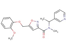 5-[(2-methoxyphenoxy)methyl]-N-methyl-N-(1-pyridin-3-ylethyl)isoxazole-3-carboxamide