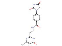 4-(2,4-dioxo-1-imidazolidinyl)-N-[2-(4-methyl-6-oxo-1,6-dihydro-2-pyrimidinyl)ethyl]benzamide
