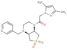(4aS*,7aR*)-1-[(3,5-dimethyl-1H-pyrazol-1-yl)acetyl]-4-(pyridin-3-ylmethyl)octahydrothieno[3,4-b]pyrazine 6,6-dioxide