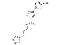 3-(5-methyl-2-thienyl)-N-[2-(1H-1,2,3-triazol-5-ylthio)ethyl]-1H-pyrazole-5-carboxamide