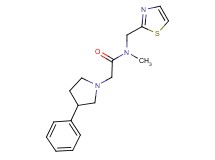 N-methyl-2-(3-phenylpyrrolidin-1-yl)-N-(1,3-thiazol-2-ylmethyl)acetamide