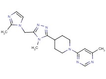 4-methyl-6-(4-{4-methyl-5-[(2-methyl-1H-imidazol-1-yl)methyl]-4H-1,2,4-triazol-3-yl}piperidin-1-yl)pyrimidine