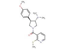 (3S*,4R*)-4-(4-methoxyphenyl)-N,N-dimethyl-1-{[2-(methylthio)pyridin-3-yl]carbonyl}pyrrolidin-3-amine