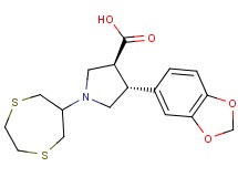 (3S*,4R*)-4-(1,3-benzodioxol-5-yl)-1-(1,4-dithiepan-6-yl)pyrrolidine-3-carboxylic acid