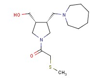 {(3R*,4R*)-4-(1-azepanylmethyl)-1-[(methylthio)acetyl]-3-pyrrolidinyl}methanol