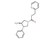 (3R*,4S*)-4-phenyl-1-(3-pyridin-2-ylpropanoyl)pyrrolidin-3-amine