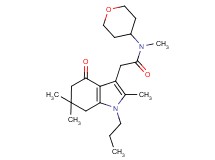 N-methyl-N-(tetrahydro-2H-pyran-4-yl)-2-(2,6,6-trimethyl-4-oxo-1-propyl-4,5,6,7-tetrahydro-1H-indol-3-yl)acetamide