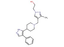 2-(3-methyl-4-{[4-(4-phenyl-1H-pyrazol-5-yl)piperidin-1-yl]methyl}-1H-pyrazol-1-yl)ethanol