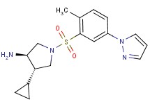 (3R*,4S*)-4-cyclopropyl-1-{[2-methyl-5-(1H-pyrazol-1-yl)phenyl]sulfonyl}pyrrolidin-3-amine