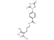 N-[3-(3,5-dimethyl-1H-pyrazol-4-yl)propyl]-4-(2,4-dioxo-1-imidazolidinyl)benzamide