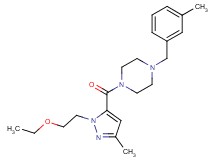 1-{[1-(2-ethoxyethyl)-3-methyl-1H-pyrazol-5-yl]carbonyl}-4-(3-methylbenzyl)piperazine
