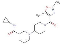 N-cyclopropyl-1'-[(2,5-dimethyl-1,3-oxazol-4-yl)carbonyl]-1,4'-bipiperidine-3-carboxamide