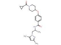 4-{[1-(cyclopropylcarbonyl)-4-piperidinyl]oxy}-N-[2-(3,5-dimethyl-1H-pyrazol-1-yl)-1-methylethyl]benzamide