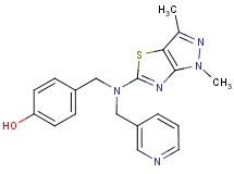 4-{[(1,3-dimethyl-1H-pyrazolo[3,4-d][1,3]thiazol-5-yl)(pyridin-3-ylmethyl)amino]methyl}phenol