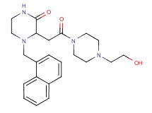 3-{2-[4-(2-hydroxyethyl)-1-piperazinyl]-2-oxoethyl}-4-(1-naphthylmethyl)-2-piperazinone