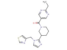 2-ethyl-5-({3-[1-(1,3-thiazol-4-ylmethyl)-1H-imidazol-2-yl]piperidin-1-yl}carbonyl)pyrimidine