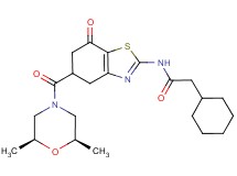 2-cyclohexyl-N-(5-{[(2R*,6S*)-2,6-dimethyl-4-morpholinyl]carbonyl}-7-oxo-4,5,6,7-tetrahydro-1,3-benzothiazol-2-yl)acetamide