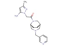3-methyl-1-{2-oxo-2-[(1S*,5R*)-3-(pyridin-3-ylmethyl)-3,6-diazabicyclo[3.2.2]non-6-yl]ethyl}-1H-pyrazol-5-amine