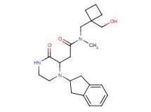 2-[1-(2,3-dihydro-1H-inden-2-yl)-3-oxo-2-piperazinyl]-N-{[1-(hydroxymethyl)cyclobutyl]methyl}-N-methylacetamide