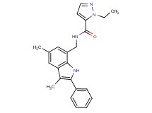 N-[(3,5-dimethyl-2-phenyl-1H-indol-7-yl)methyl]-1-ethyl-1H-pyrazole-5-carboxamide