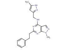 1-methyl-N-[(5-methyl-1H-pyrazol-3-yl)methyl]-6-(2-phenylethyl)-1H-pyrazolo[3,4-d]pyrimidin-4-amine