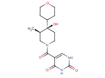 5-{[(3R*,4R*)-4-hydroxy-3-methyl-4-(tetrahydro-2H-pyran-4-yl)-1-piperidinyl]carbonyl}-2,4(1H,3H)-pyrimidinedione