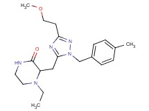 4-ethyl-3-{[3-(2-methoxyethyl)-1-(4-methylbenzyl)-1H-1,2,4-triazol-5-yl]methyl}piperazin-2-one