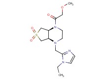 (4aS*,7aR*)-1-[(1-ethyl-1H-imidazol-2-yl)methyl]-4-(methoxyacetyl)octahydrothieno[3,4-b]pyrazine 6,6-dioxide