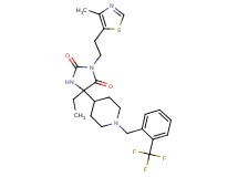 5-ethyl-3-[2-(4-methyl-1,3-thiazol-5-yl)ethyl]-5-{1-[2-(trifluoromethyl)benzyl]-4-piperidinyl}-2,4-imidazolidinedione