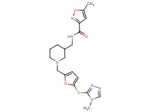 5-methyl-N-{[1-({5-[(4-methyl-4H-1,2,4-triazol-3-yl)thio]-2-furyl}methyl)-3-piperidinyl]methyl}-3-isoxazolecarboxamide