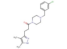 1-(3-chlorobenzyl)-4-[3-(4,5-dimethyl-1H-pyrazol-3-yl)propanoyl]piperazine