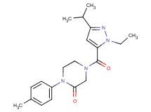 4-[(1-ethyl-3-isopropyl-1H-pyrazol-5-yl)carbonyl]-1-(4-methylphenyl)-2-piperazinone