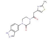 1-(1H-indazol-5-yl)-4-[(2-methyl-1,3-thiazol-4-yl)acetyl]-2-piperazinone