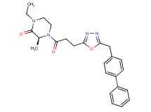 (3S*)-4-{3-[5-(4-biphenylylmethyl)-1,3,4-oxadiazol-2-yl]propanoyl}-1-ethyl-3-methyl-2-piperazinone