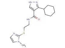 3-cyclohexyl-N-{2-[(1-methyl-1H-imidazol-2-yl)thio]ethyl}-1H-pyrazole-4-carboxamide