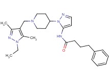 N-(1-{1-[(1-ethyl-3,5-dimethyl-1H-pyrazol-4-yl)methyl]-4-piperidinyl}-1H-pyrazol-5-yl)-4-phenylbutanamide
