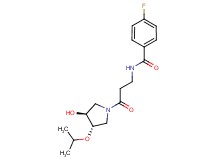 4-fluoro-N-{3-[(3S*,4S*)-3-hydroxy-4-isopropoxypyrrolidin-1-yl]-3-oxopropyl}benzamide