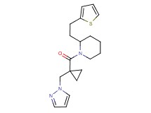 1-{[1-(1H-pyrazol-1-ylmethyl)cyclopropyl]carbonyl}-2-[2-(2-thienyl)ethyl]piperidine