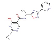 2-cyclopropyl-4-hydroxy-N-[1-(3-pyridin-3-yl-1,2,4-oxadiazol-5-yl)ethyl]pyrimidine-5-carboxamide