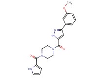 1-{[3-(3-methoxyphenyl)-1H-pyrazol-5-yl]carbonyl}-4-(1H-pyrrol-2-ylcarbonyl)piperazine