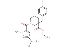 ethyl 3-(4-fluorobenzyl)-1-[(3-isopropyl-1-methyl-1H-pyrazol-5-yl)carbonyl]-3-piperidinecarboxylate